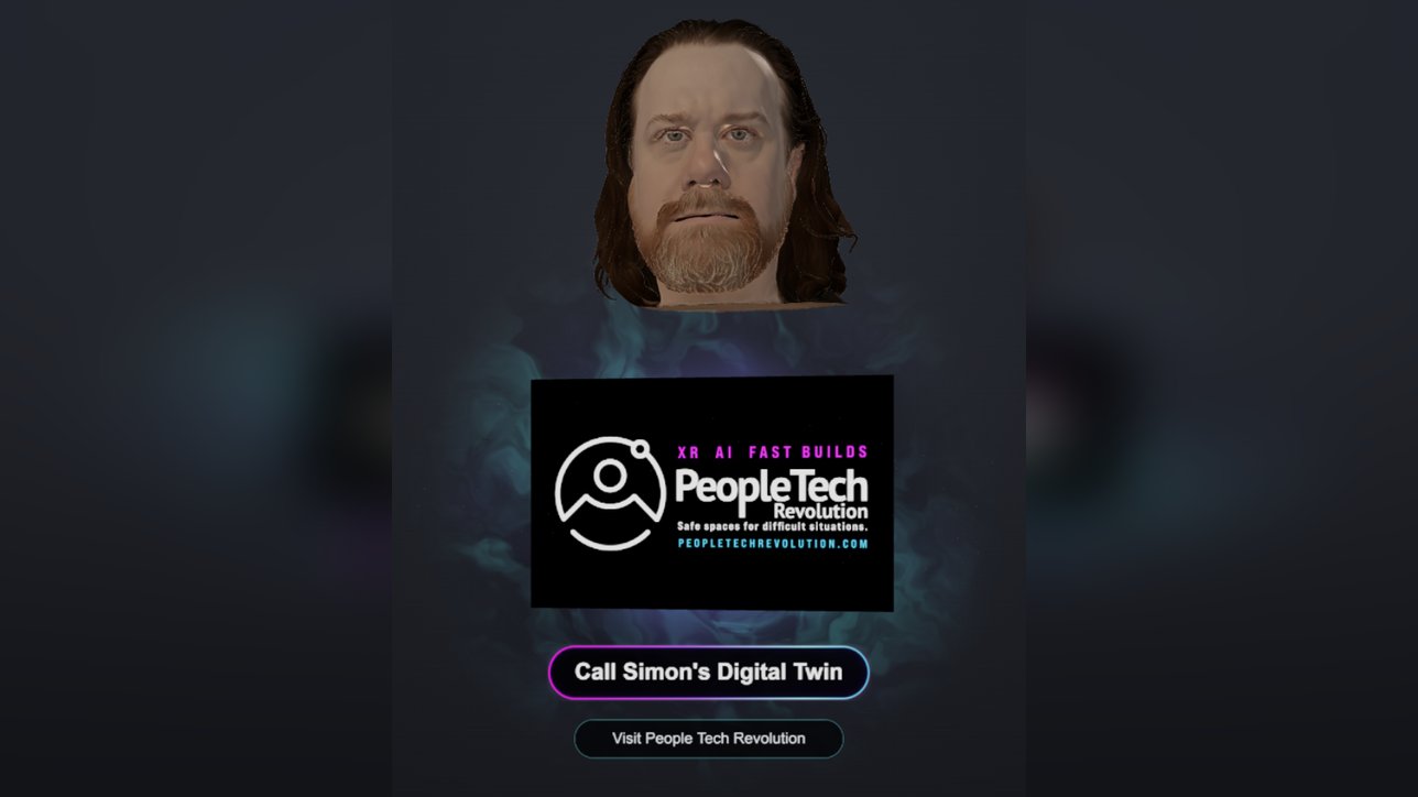 The PTR AR Business Card build: the card opening into a 3D scene, as served by PTR's live AR web experience