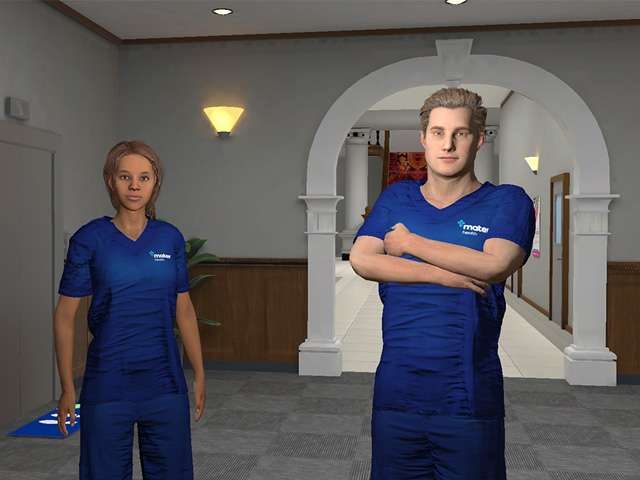 Build still of the Mater Education Through the Looking Glass VR pilot environment