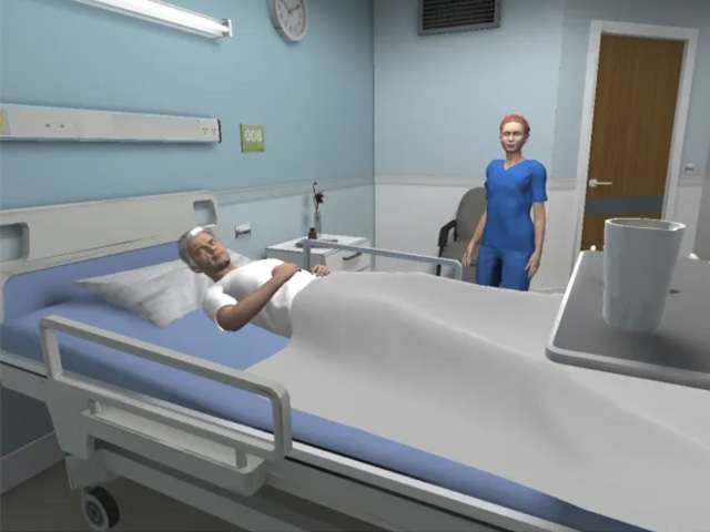 Build still of the VR training environment developed with Equal Reality for Mayo Clinic nurse and social worker leaders