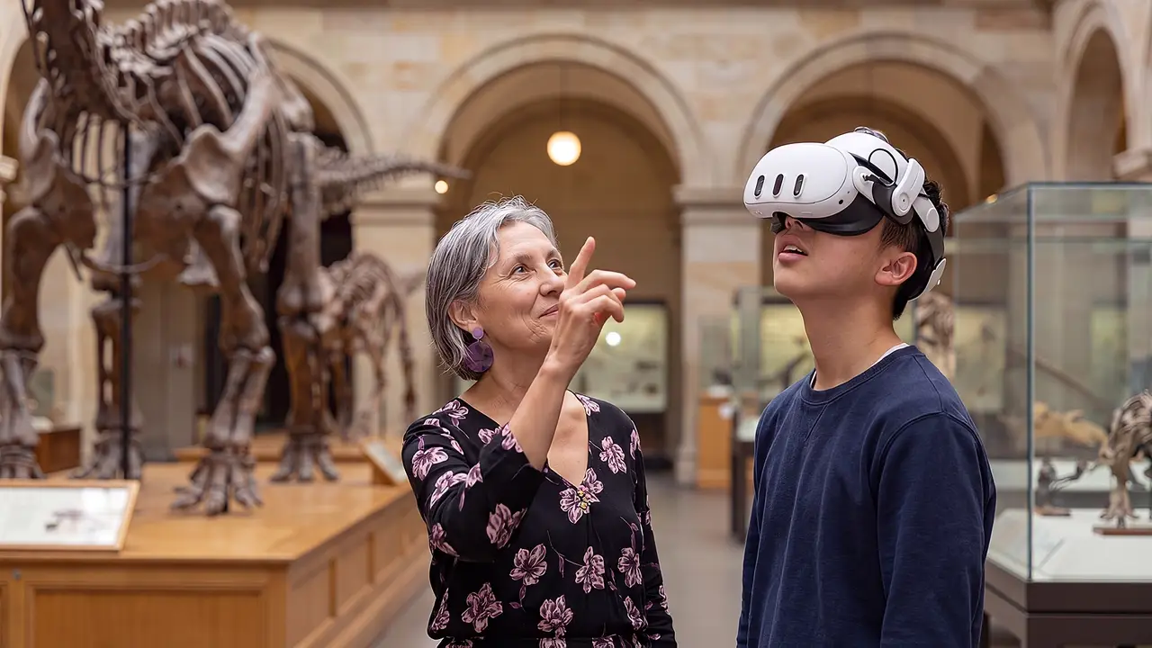 A museum scenario for practising guided exploration.