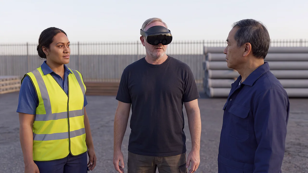 A depot crew leader hands over the work. A VR training scenario for government and public sector.