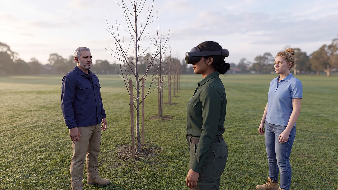 A community planting day, the kind of council program the VR experience was folded into.