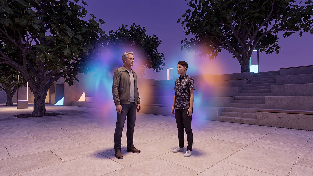 Colour pools fill a dusk square. A rapid prototyping scenario for fast builds, from idea to working product.