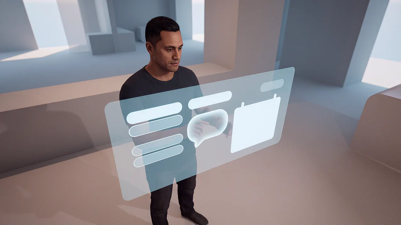 A booking panel with a calendar beside the chat. A first person AI roleplay scenario for digital twins.