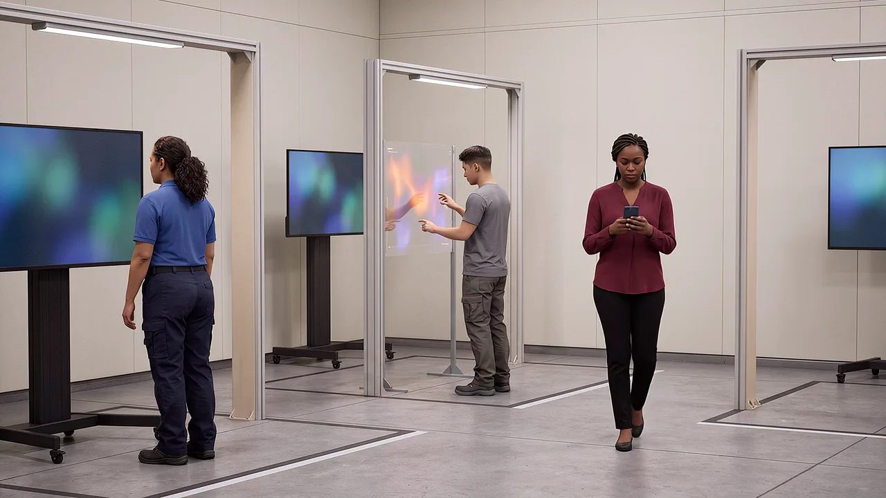 Three people use a phone across checkpoints. A rapid prototyping scenario for fast builds, from idea to working product.