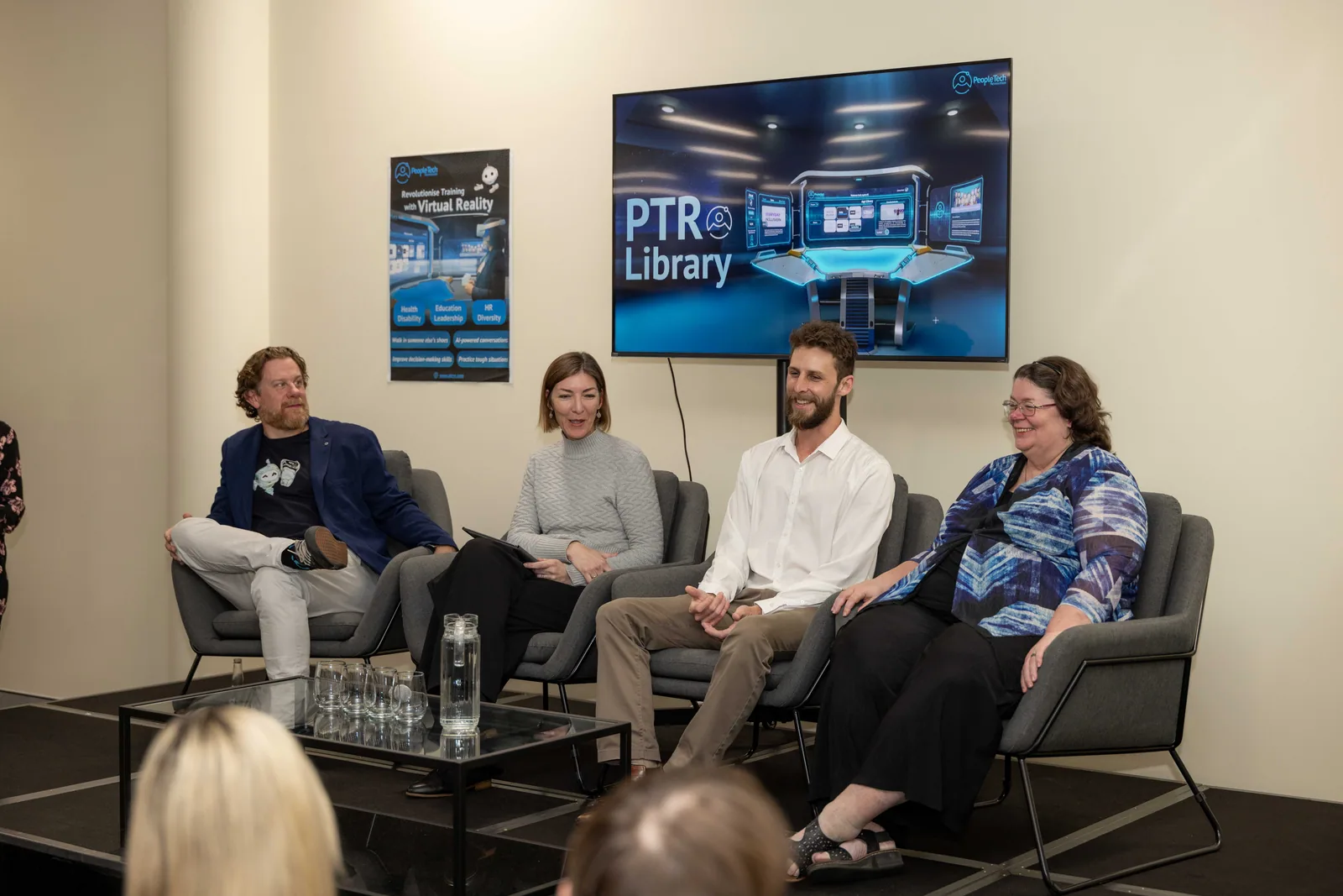 The panel at the PTR VR Library launch. PTR VR Library public launch at Smart Precinct NQ, Townsville, 18 July 2024.