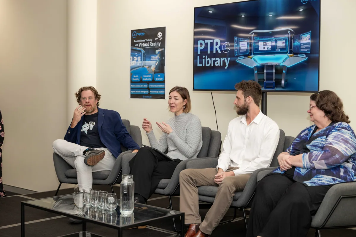 The panel under the PTR VR Library slide. PTR VR Library public launch at Smart Precinct NQ, Townsville, 18 July 2024.