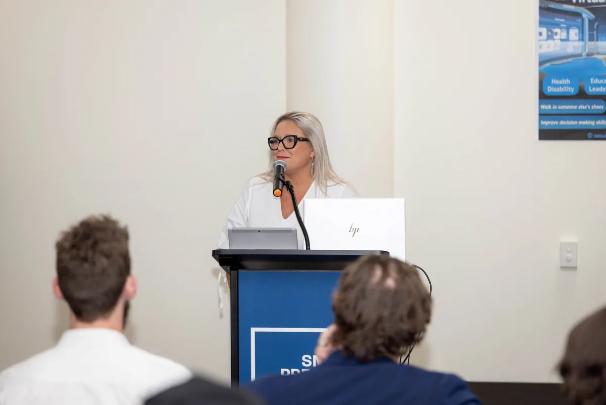 The welcome, seen from the back row. PTR VR Library public launch at Smart Precinct NQ, Townsville, 18 July 2024.